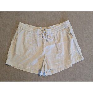 J. Crew Factory Shorts Womens Linen-blend Drawstring Ivory Sz Medium